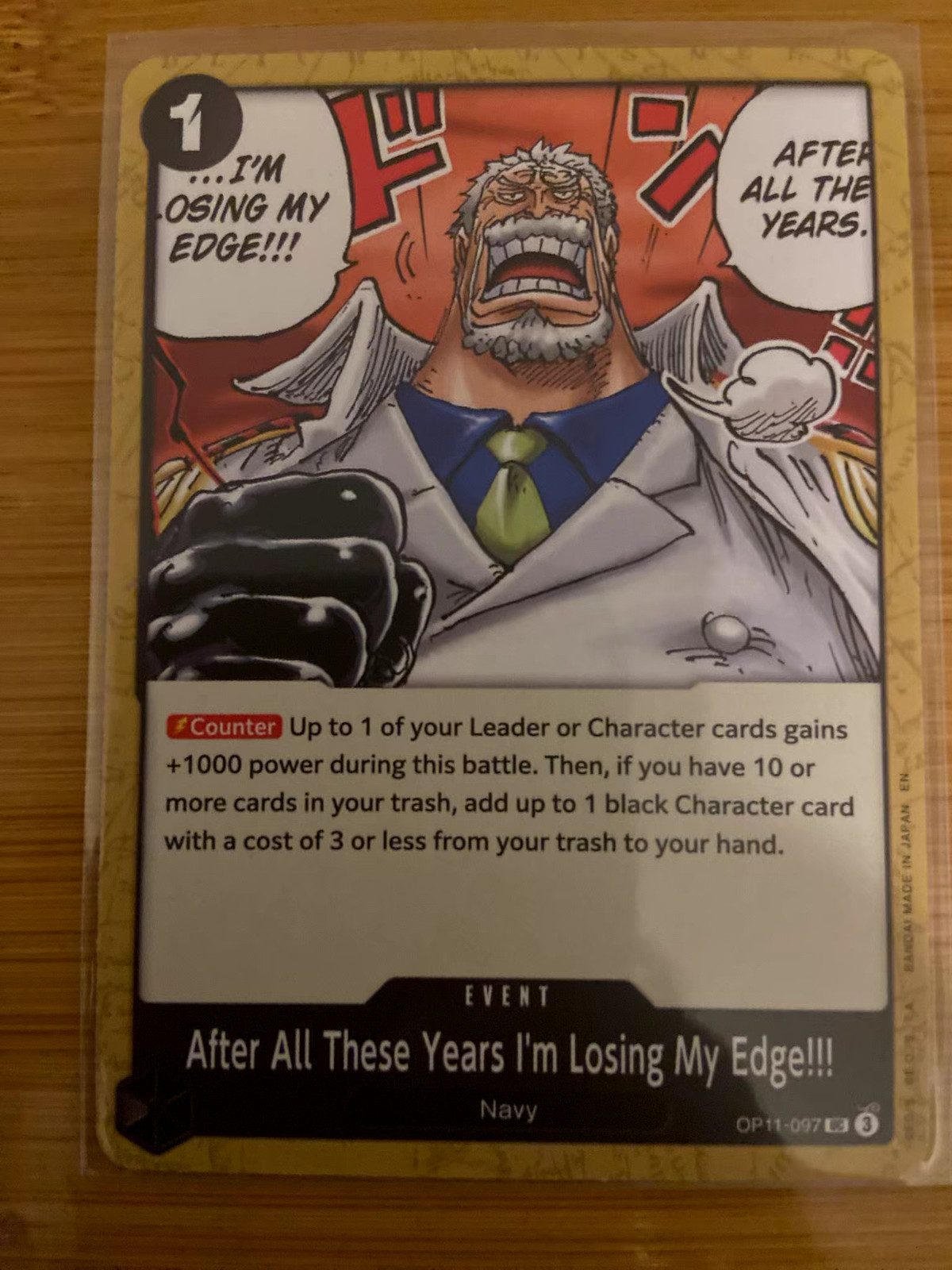 After All These Years I'm Losing My Edge!!! OP11-097 A Fist of Divine Speed...
