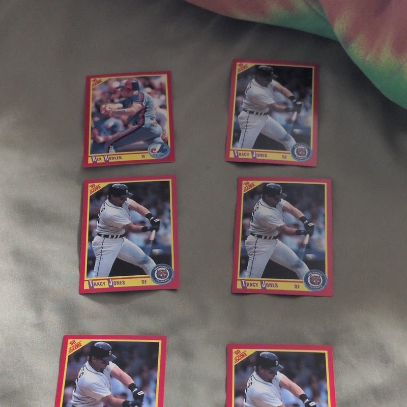 Score 1990 Score MLB Baseball Trading Card Lot (6) Rex Hudler Tracy Jones