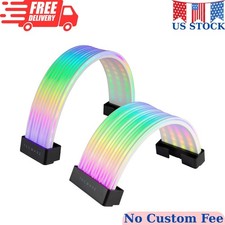 PSU Extension Cable Cover Kit Light Up ARGB LED Set for GPU Motherboard