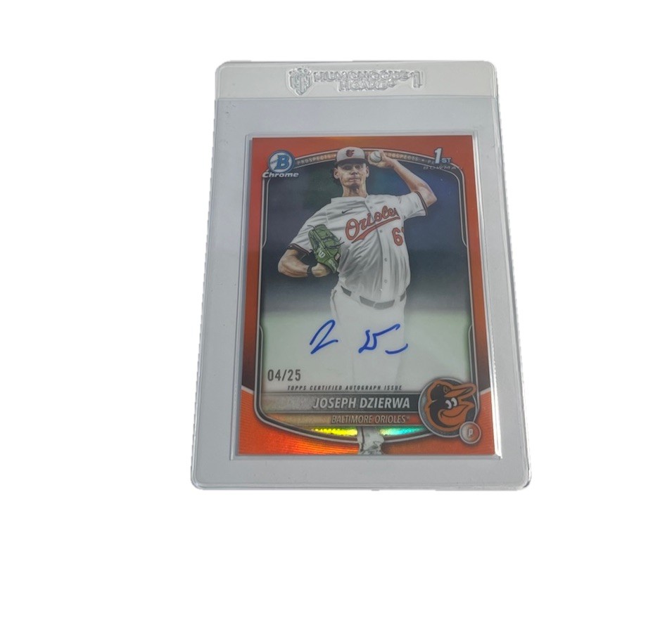 2025 BOWMAN DRAFT JOSEPH DZIERWA ORANGE 1ST BOWMAN CHROME /25 AUTOGRAPH