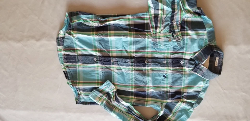 Camisa Polo de Vestir AMERICAN EAGLE Hombres Calce Atlético Manga Larga - X Pequeña Azul Griega Foto 2 de 3