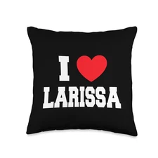 I Love Larissa Throw Pillow – Double-Sided, 100% Polyester, Hand-Sewn