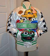 Headgear Classics Sesame Street Satin Bomber Jacket Youth X Small, New