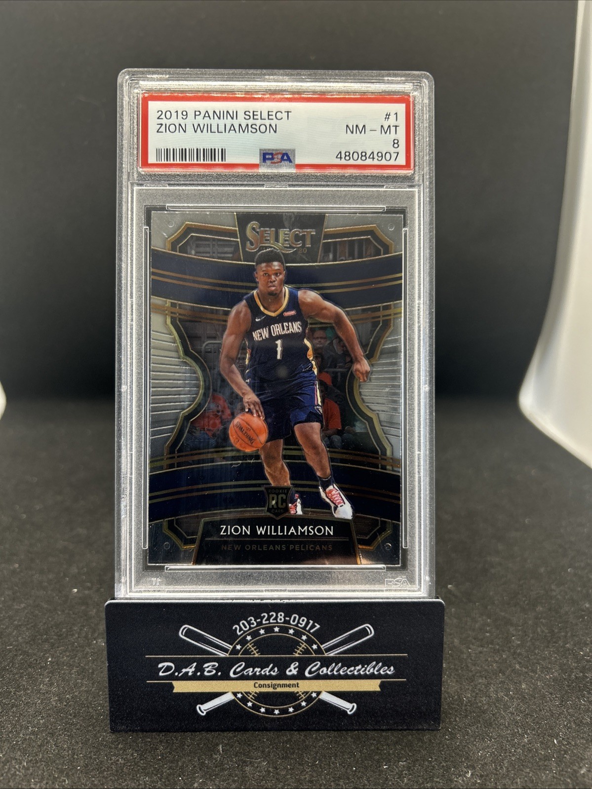 2019-20 panini Select #1 Zion Williamson RC Rookie NM-MT PSA 8 PELICANS - R03