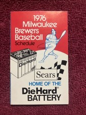 Pocket Schedule Mlb 1976 Milwaukee Brewers Sears Die-hard Battery