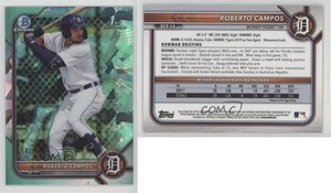 2022 Bowman Sapphire Edition Chrome Prospects Aqua /55 Roberto Campos #BCP-14