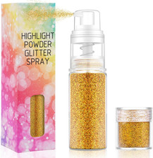 Glitter Powder Spray, Shiny Body Glitter Spray for Women Face Glitters with Refi