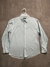 Nautica Men's L Vibrant Checkered Long Sleeve Button Dress Shirt   Logo Accent