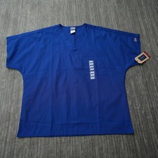 Cherokee Workwear Scrubs Unisex V Neck Top Blue Pocket New With Tag Large