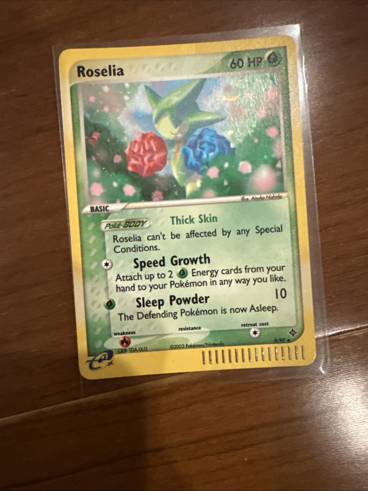 2003 Pokemon Roselia 9/97 Dragon Holo Card