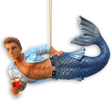 December Diamonds  2013 Triton Merman Christmas Ornament 55-90791 NIB Denim Blue