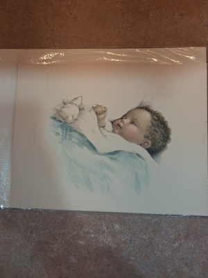 Bessie Pease Gutmann Vintage Art Print Love's Blossom Baby Sleeping With Toy
