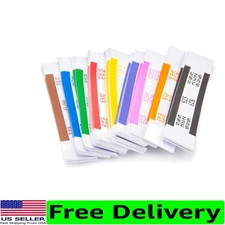 360 Assorted Self-Sealing Currency Straps in 9 Vibrant Colors - Cash Management