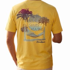45 Tommy Bahama Yellow One Sway At A Time Relaxed Fit Short Sleeve T-shirt Nwt