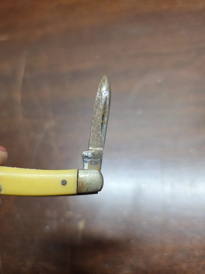 复古 Kabar 1092 "Birdseye" Stockman 带光滑黄色复合秤 — 第 2/4 张图片