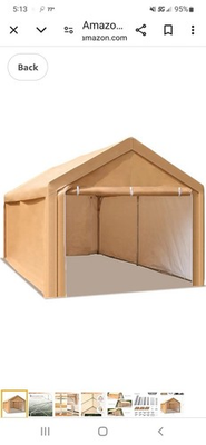 #ad #ad Carport 12x25 ft Heavy Duty Metal Carport Kits Outdoor Shelter Garage w Sidewall $87.07