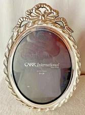 NOS VINTAGE CARR INTERNATIONAL FRAME 8X10 SILVER PLATE ART MAP DOCUMENT PAINTING