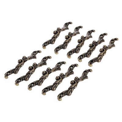 Dophee 10Pcs Antique Brass Decorative Pull Handle for Mini Jewelry Box Drawer x