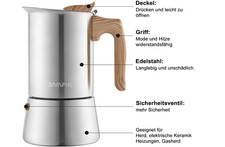 Sivaphe Espressokocher 2 Tassen 100ML Mokkaka...