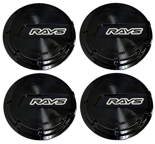4x Rays GL Center Caps Black Black for 57DR 57CR 57XTC 57XR 57FXZ Genuine