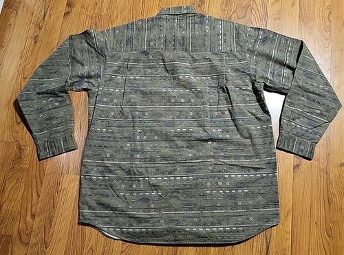 Columbia Southwestern 2XTall LS Button-Down Flannel Pocket Shirt Geometric New - Picture 7 of 7