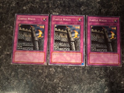 castle walls yugioh card 3X Castle Walls SDK-049 - Yugioh Yu Gi Oh! Playset