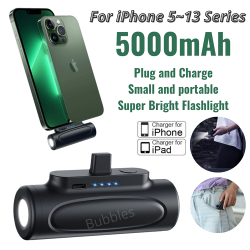 5000mAh Portable Power Bank External Battery Charging Charger For iPhone 13 12 X - Afbeelding 1 van 10