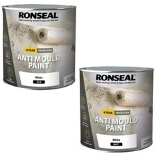 Ronseal 6 Year Anti-Mould Paint White Matt - Silk 750ml- 2.5L