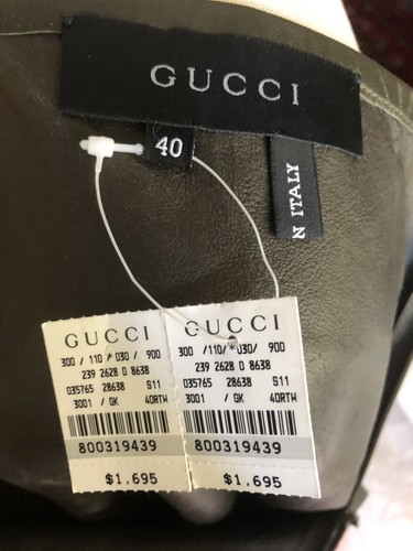 GUCCI DIRTY GREEN LEATHER SKIRT SIZE 40  - Afbeelding 10 van 15