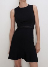 NWT Zara Black Ruffled Dress LBD 6254/111