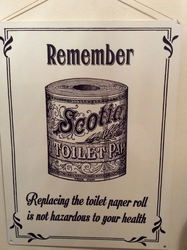 Remember Replacing the toilet roll is not hazardous to your health Metal Sign