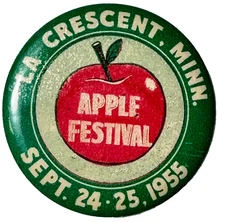 1955 La Crescent MN Apple Festival 1.75" Celluloid Pinback