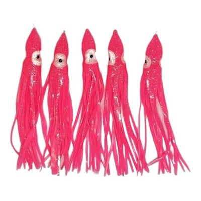 Muppet Squid Skirts x10 Meeresangeln Hot Pink Soft Lures Kunststoff Jigs Pirks 9,5cm
