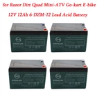 3/4Pack 6-DZM-12 12V 12Ah Battery for Golf Cart Coolster Apollo 70cc 110cc 125cc