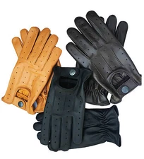 Mens Leather Soft Driving Gloves Retro Style Top Quality Comfort Chauffeur D7012