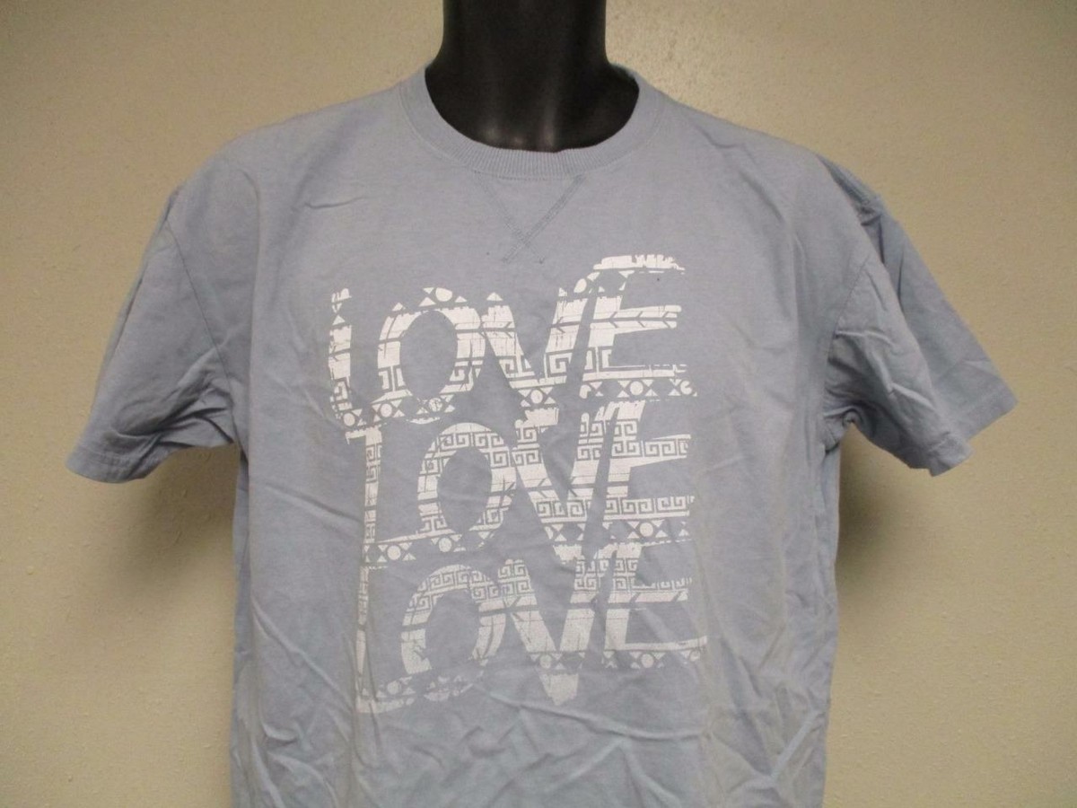 NEW Love Love Love Adult Mens L Large Light Blue Shirt | eBay