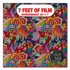 Hydrographic film Paisley Colored Flowers hydro dipping 7' x 20" hydro dip