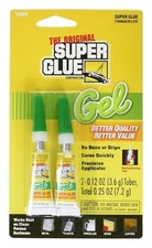 Super Glue GEL 2pk - No Runs or Drips Cures Quickly with Precision Applicators