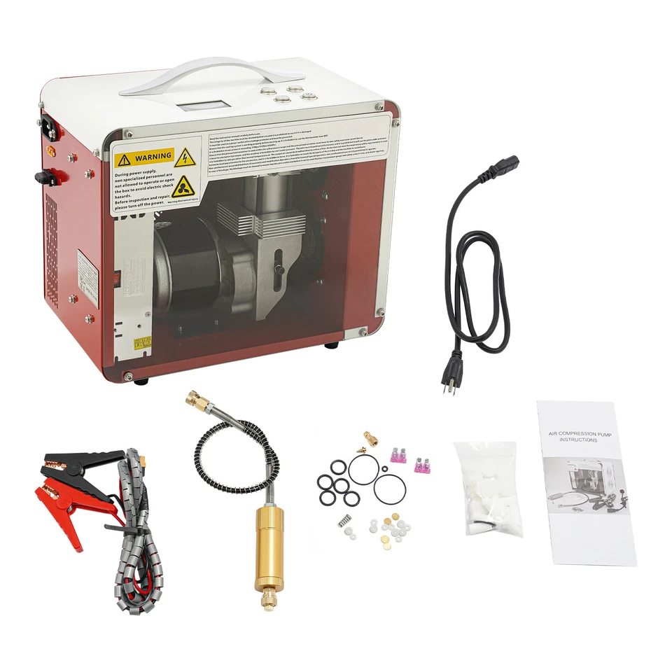 Портативный воздушный компрессор автомобильный насос для накачки шин электрический насос автоматический жидкокристаллический дисплей 12 В США - Изображение 2 из 4