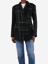 Anine Bing Black Double-breasted Wool-blend Jacket - Size Xs