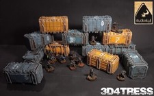 3D Printed Container Bundle set of 12 pcs Smoke & Steel Terrain Scenery Painted