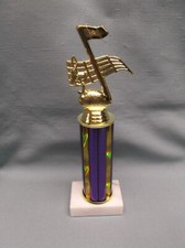 music note trophy purple column marble base award