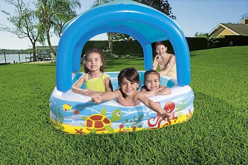 bestway paddling pool with canopy
