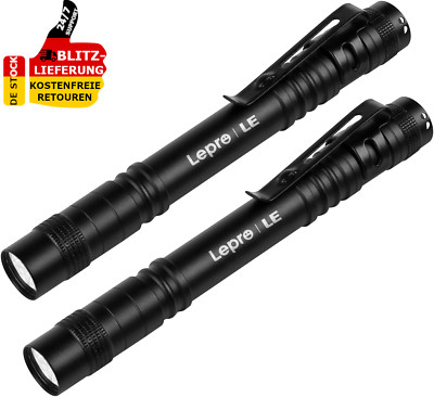 2 Pcs Taschenlampe Mini LED Wasserdicht Stiftlampe 3 Modi Handheld Stift Lampe