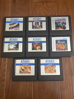 Atari 5200 Game Lot - Moon Patrol, Defender, Centipede, Pac Man, Super Breakout