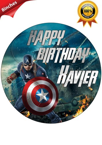 MARVEL AVENGERS CAKE TOPPER PERSONALIZZATO CARTA GLASSA - Foto 11 di 15