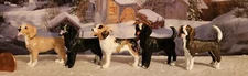 Lot of 5 non-Breyer Custom CM Beagle mix dog for Farm Dollhouse Barn Model Dogs
