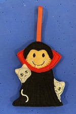 Dracula 2, Handmade Embroidered Felt Gingerbread Man/Ornament