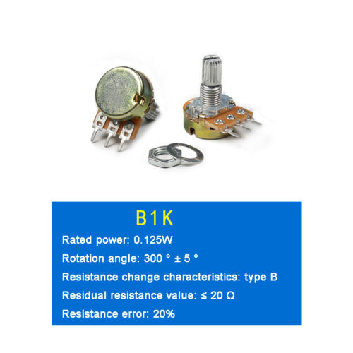 Variable Resistor Potentiometer Pot Lin Linear B1K B2K B10K B20K B50K B100K B1M - Picture 8 of 29