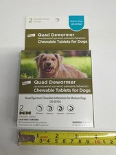 Bayer Quad Chewable Dewormer for Medium Size Dogs